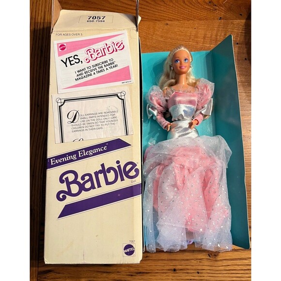 1990 Mattel Evening Elegance Barbie Doll JC Penney Catalog Exclusive Pink Silver - Picture 1 of 9
